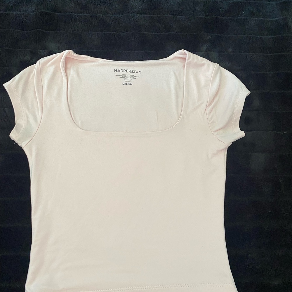Light pink square neck top